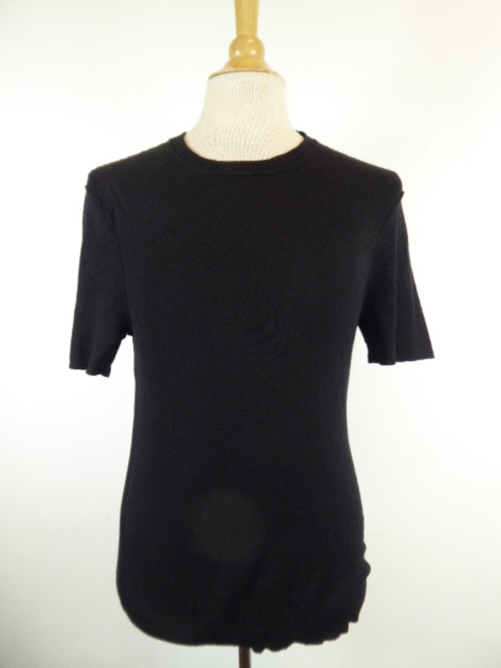 INHABIT 100% COTTON KNIT T short sleeve black thermal L